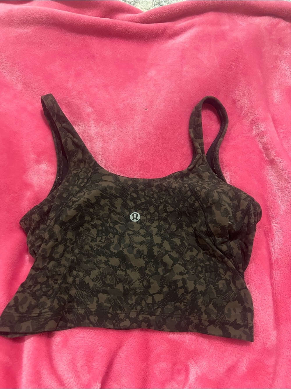 lululemon athletica Brown Black Patterned Tank Top